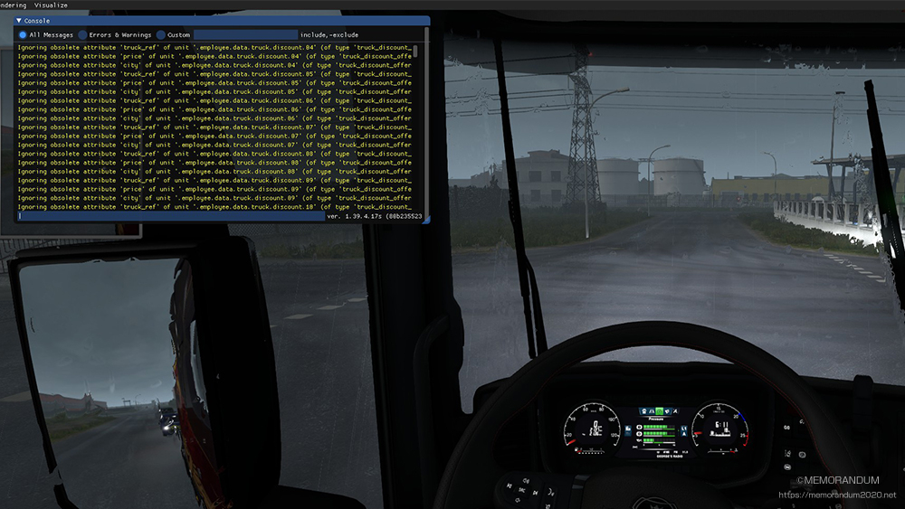 Ets2 Euro Truck Simulator 2のコンソール画面の設定方法 Memorandum